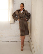 Load image into Gallery viewer, Josie Wool Coat Fawn Plaid
