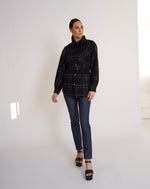 Load image into Gallery viewer, Lyra Shacket Black & Rust Plaid