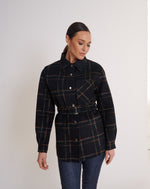 Load image into Gallery viewer, Lyra Shacket Black & Rust Plaid