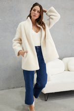 Load image into Gallery viewer, Matilda Wool Teddy Coat Winter White
