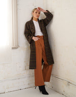 Load image into Gallery viewer, Celine Wool Coat Olive Check
