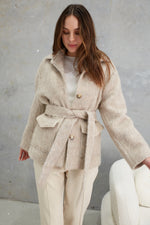 Load image into Gallery viewer, Soraya Mohair Jacket Almond