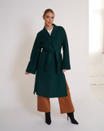 Load image into Gallery viewer, Nora Wool Coat Dark Emerald