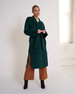 Load image into Gallery viewer, Nora Wool Coat Dark Emerald