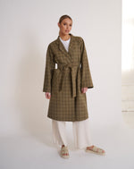 Load image into Gallery viewer, Celine Wool Coat Khaki Check