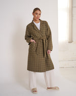 Load image into Gallery viewer, Celine Wool Coat Khaki Check