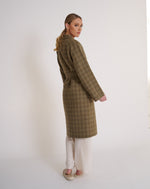 Load image into Gallery viewer, Celine Wool Coat Khaki Check