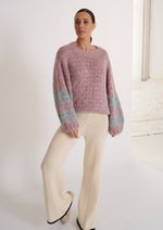 Load image into Gallery viewer, Izara Chunky Knit Lavender Blush Silver