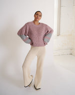 Load image into Gallery viewer, Izara Chunky Knit Lavender Blush Silver