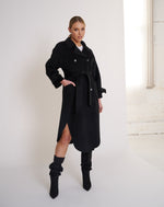 Load image into Gallery viewer, Piper Wool Coat Black