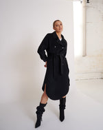 Load image into Gallery viewer, Piper Wool Coat Black