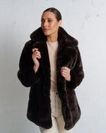 Load image into Gallery viewer, Marlee Faux Fur Jacket Chocolate (SAMPLE)