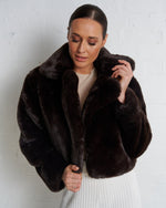 Load image into Gallery viewer, Marlee Faux Fur Jacket Chocolate