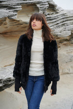 Load image into Gallery viewer, Faux Fur Bomber Black