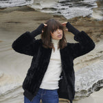 Load image into Gallery viewer, Faux Fur Bomber Black