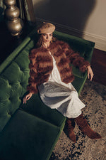 Load image into Gallery viewer, Eva Feather Cardigan Henna Brown (SAMPLE)