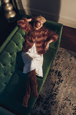 Load image into Gallery viewer, Eva Feather Cardigan Henna Brown (SAMPLE)