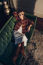 Load image into Gallery viewer, Eva Feather Cardigan Henna Brown (SAMPLE)