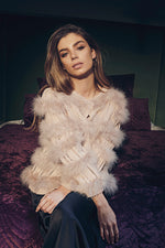 Load image into Gallery viewer, Eva Feather Cardigan Blush (SAMPLE)