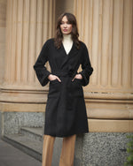 Load image into Gallery viewer, Celine Wool Coat Black