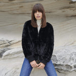 Load image into Gallery viewer, Faux Fur Bomber Black