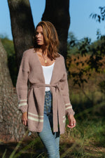 Load image into Gallery viewer, Nyla Cardigan Dusty Rose & Milk (SAMPLE)