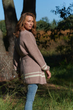 Load image into Gallery viewer, Nyla Cardigan Dusty Rose & Milk (SAMPLE)
