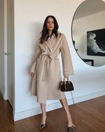 Load image into Gallery viewer, Celine Wool Coat Beige