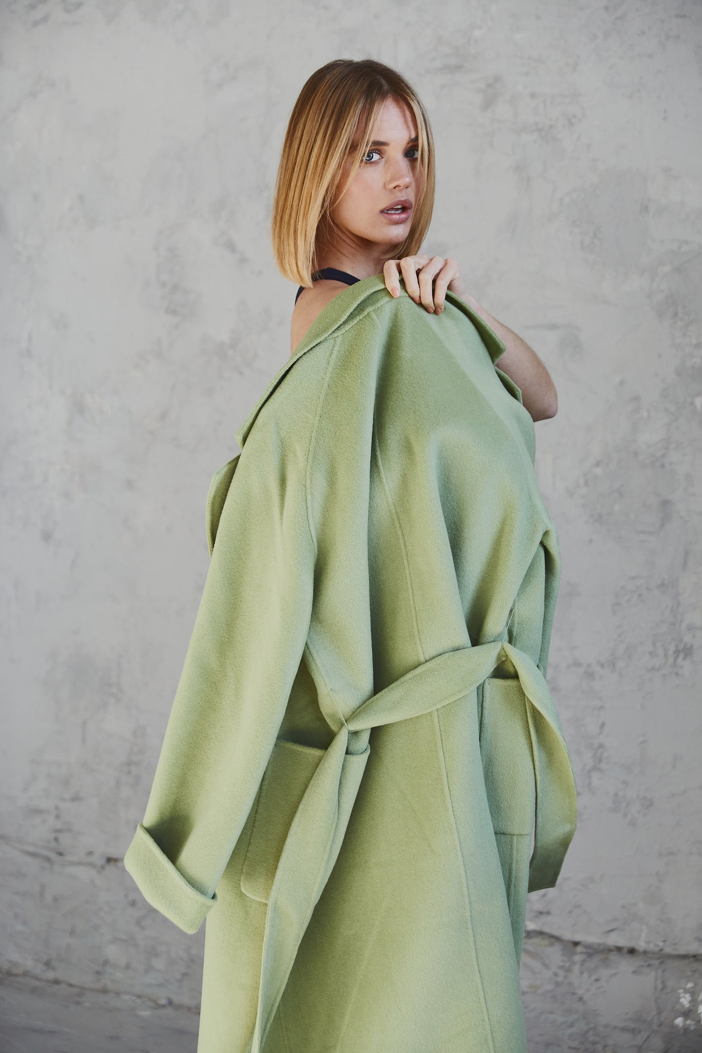 Celine Wool Coat Pastachio