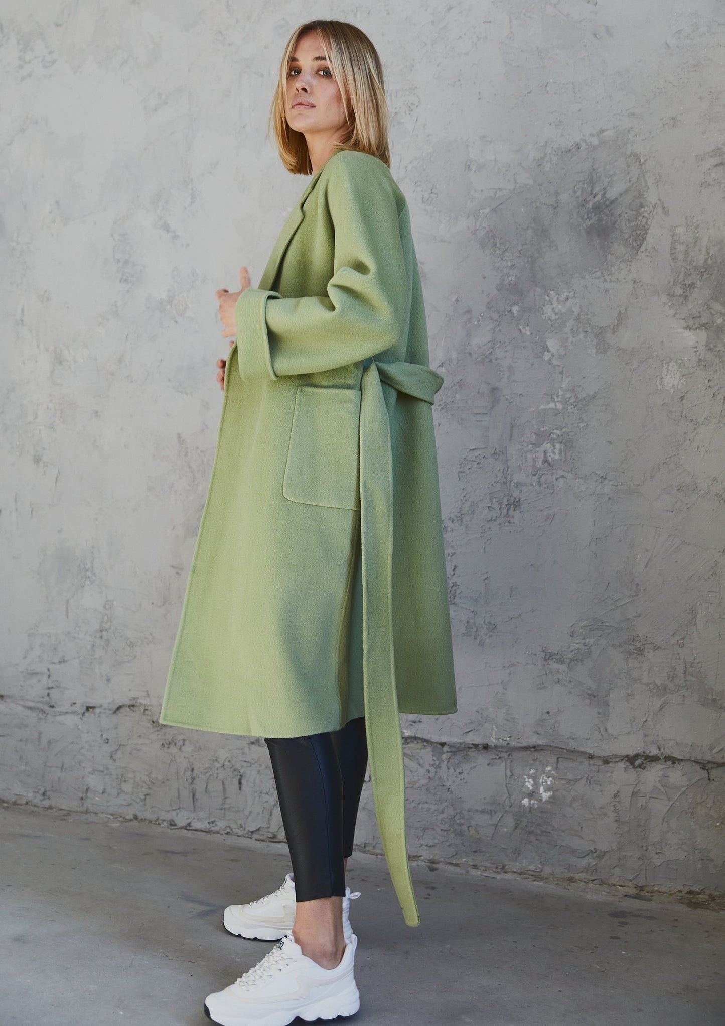 Celine Wool Coat Pastachio