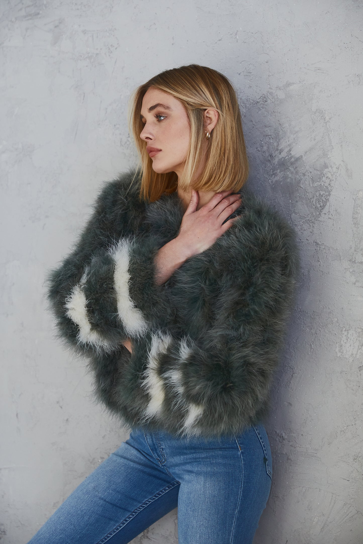 Jorja Jacket Moss & Cream