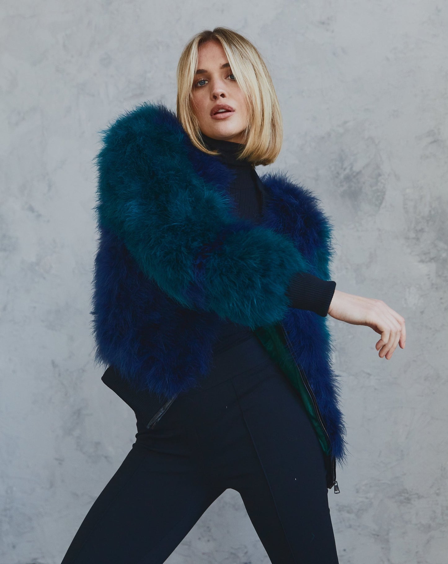 Kitty Bomber Navy & Forest Green