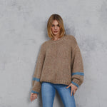 Load image into Gallery viewer, Avery Chunky Knit Sweater Tan & Sky