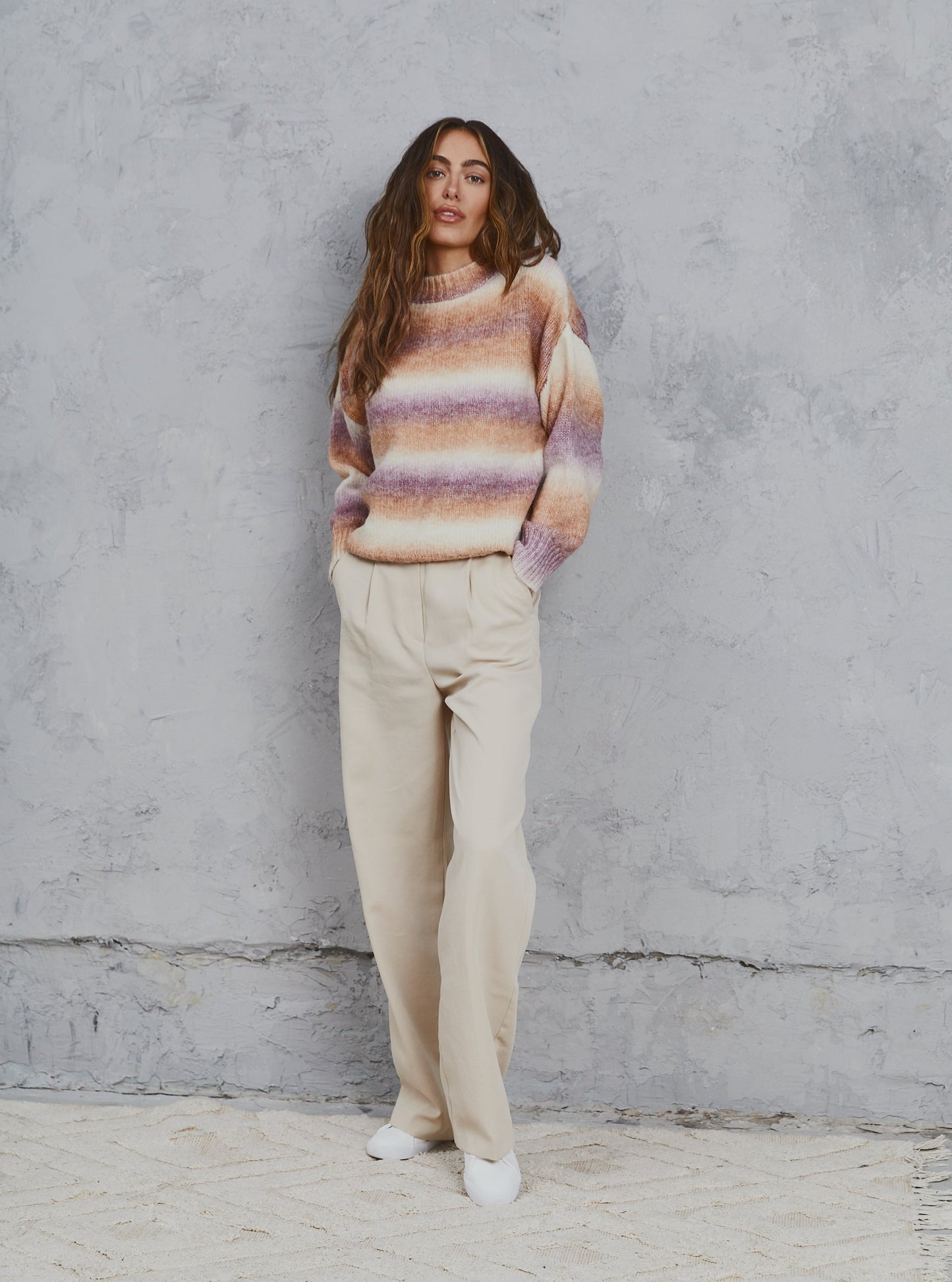 Freyer Ombre Knit Camel & Plum