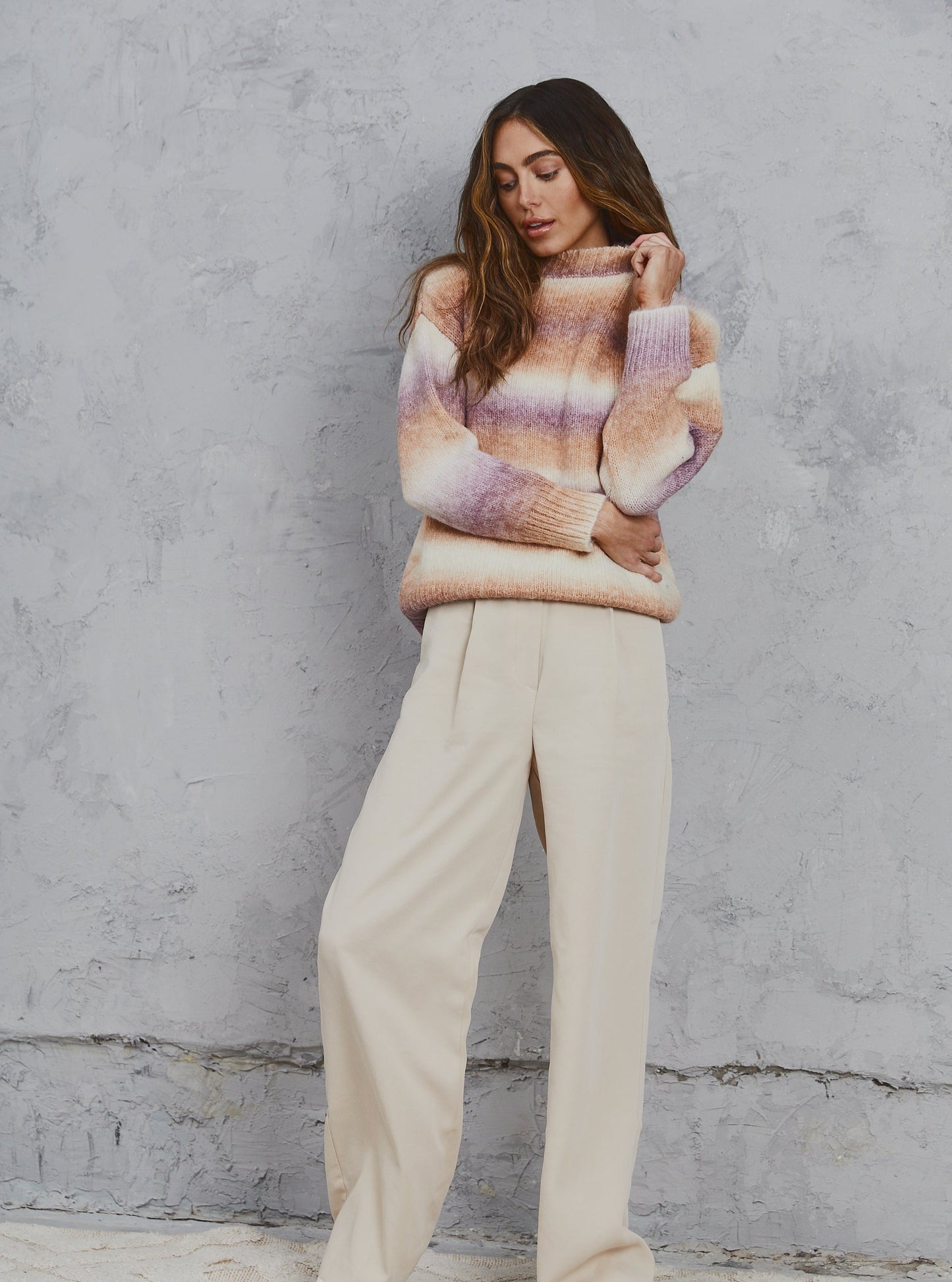 Freyer Ombre Knit Camel & Plum