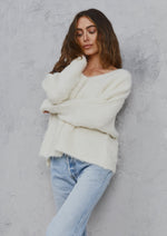 Load image into Gallery viewer, Elora Alpaca Knit Bone White
