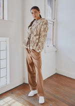 Load image into Gallery viewer, Lady Luxe Furs drawstring Jacket Multi beige