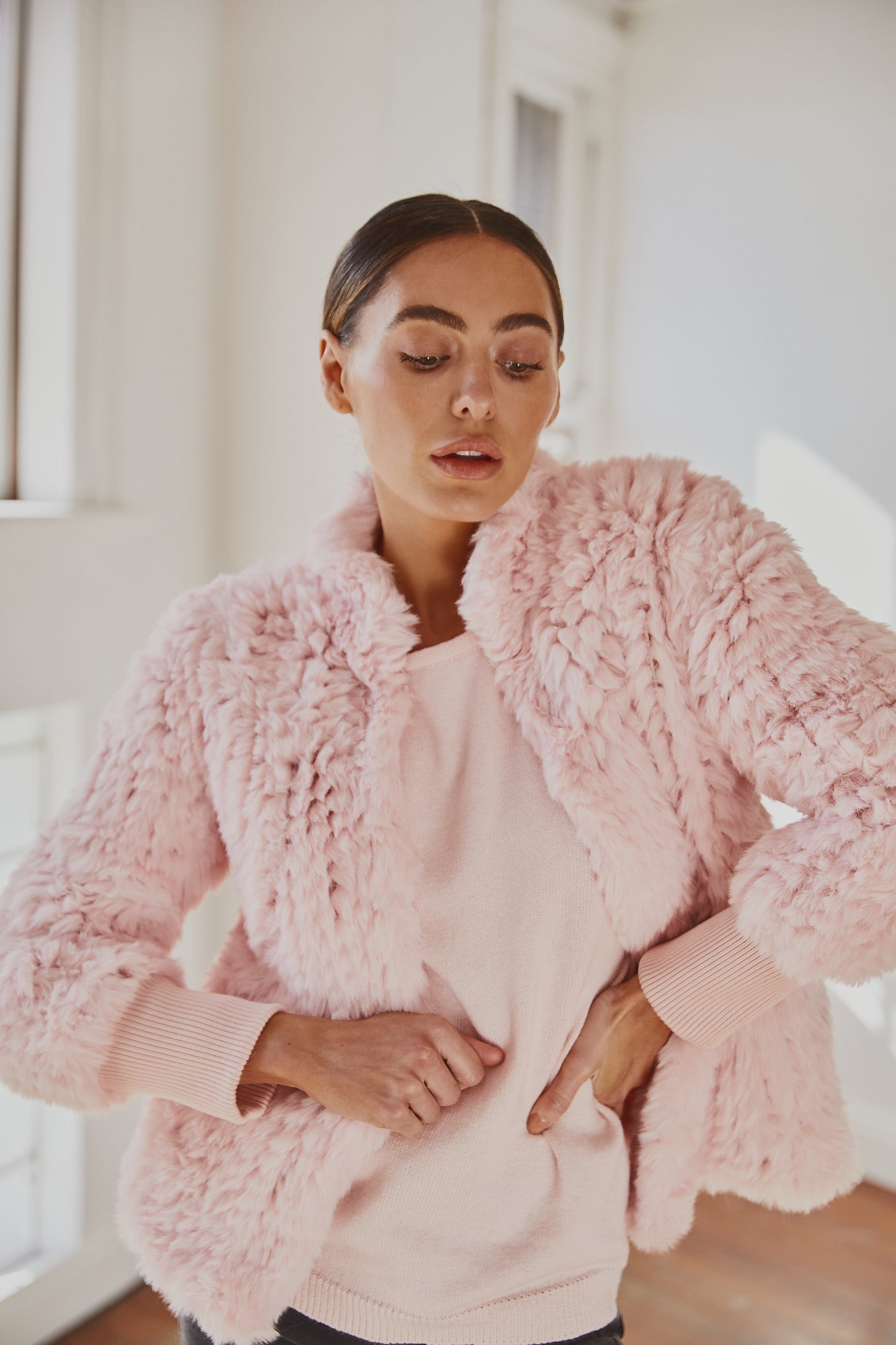 Faux Fur Jacket Pink