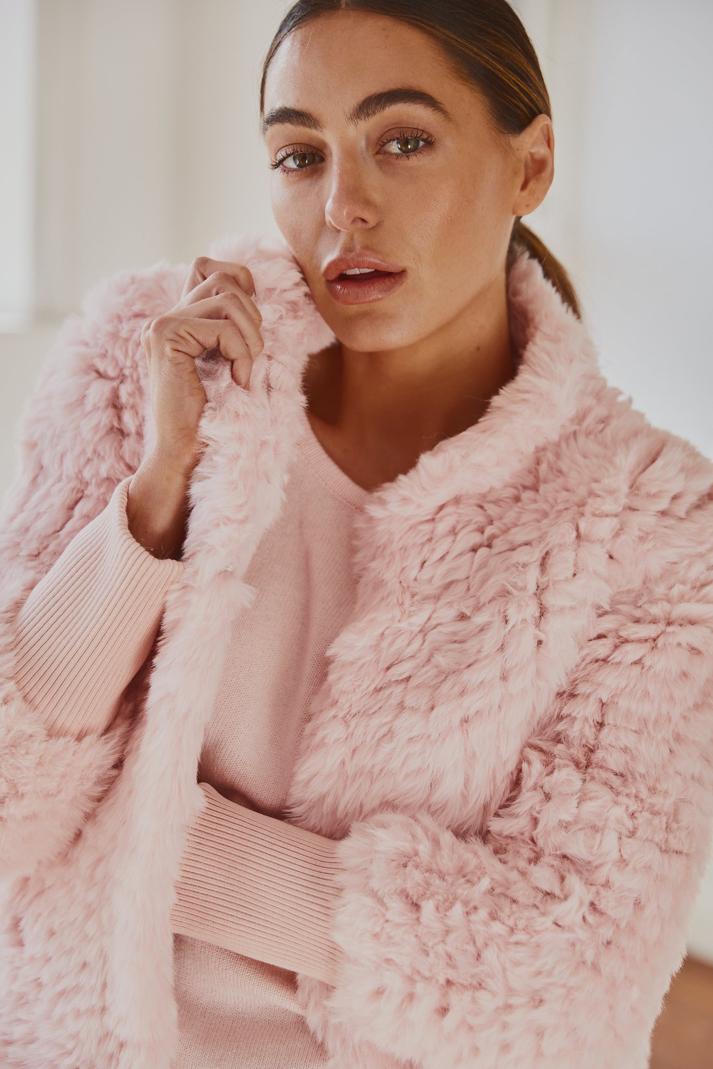 Faux Fur Jacket Pink
