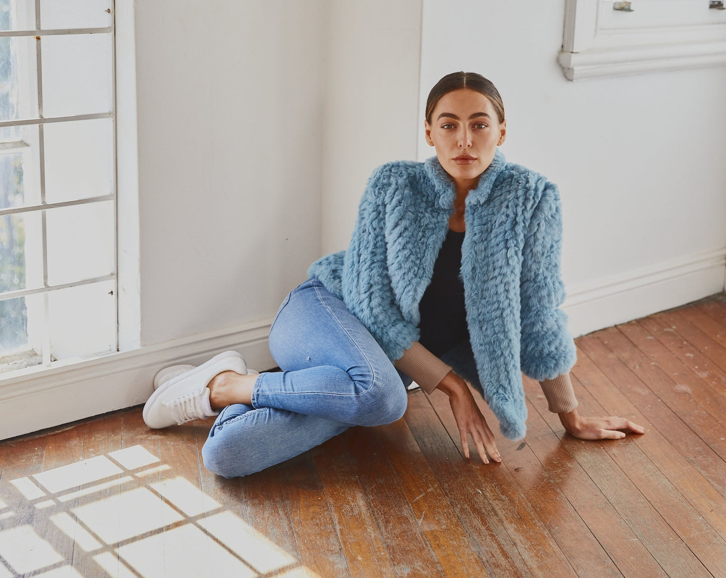 Faux Fur Jacket Teal
