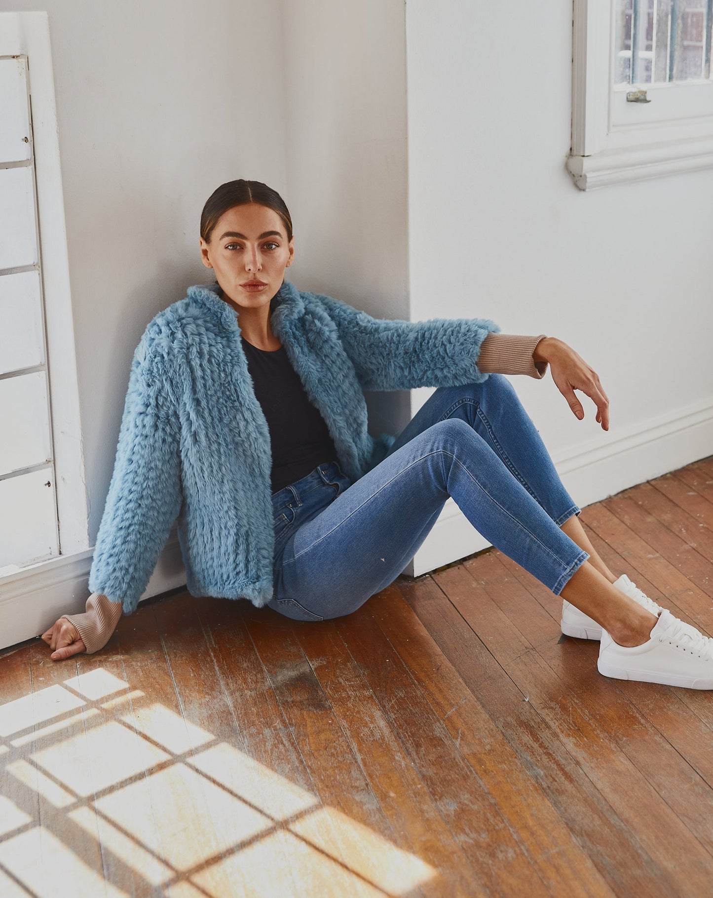 Faux Fur Jacket Teal