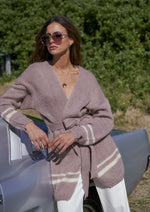 Load image into Gallery viewer, Nyla Cardigan Dusty Rose & Milk (SAMPLE)