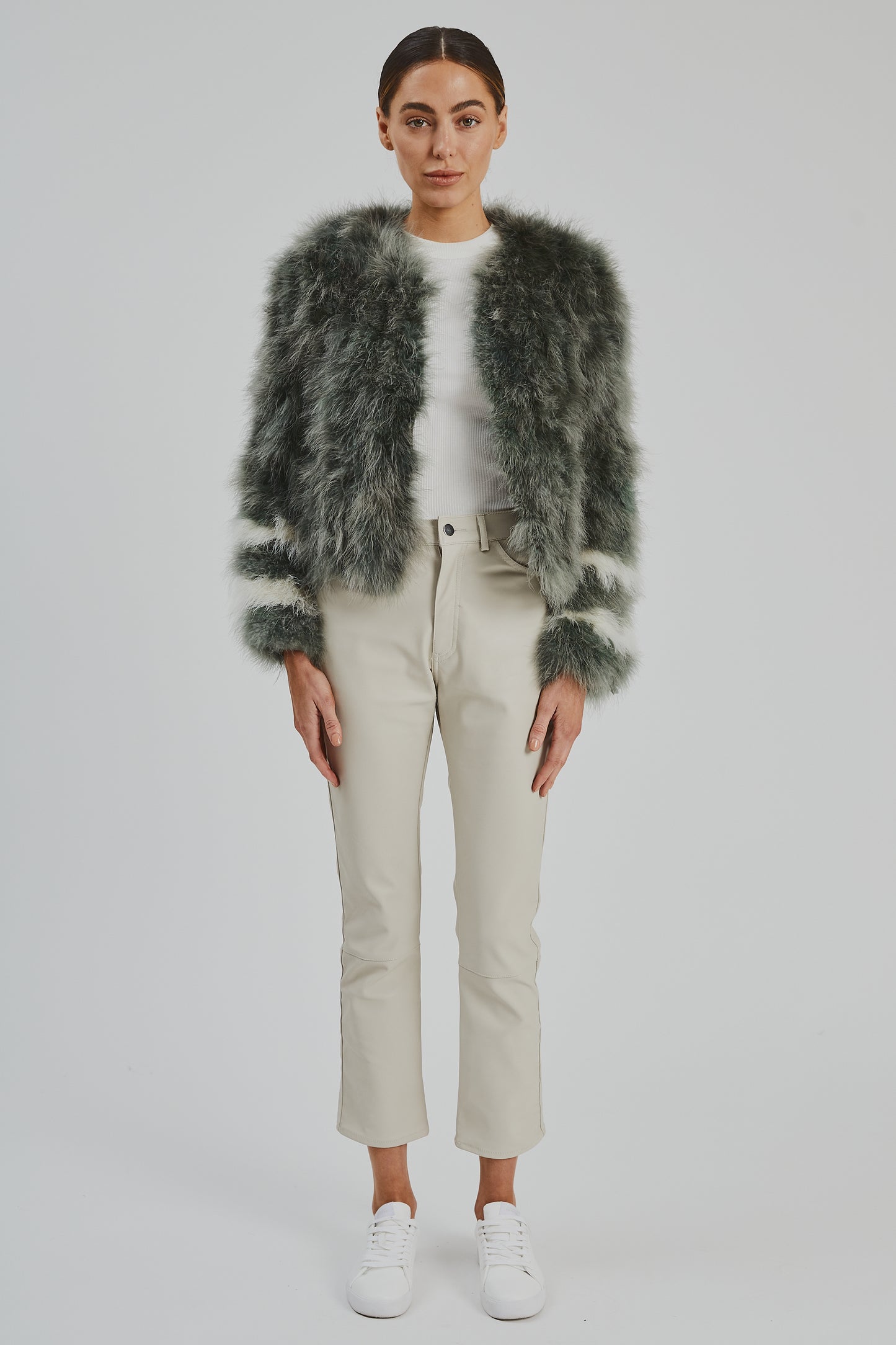 Jorja Jacket Moss & Cream