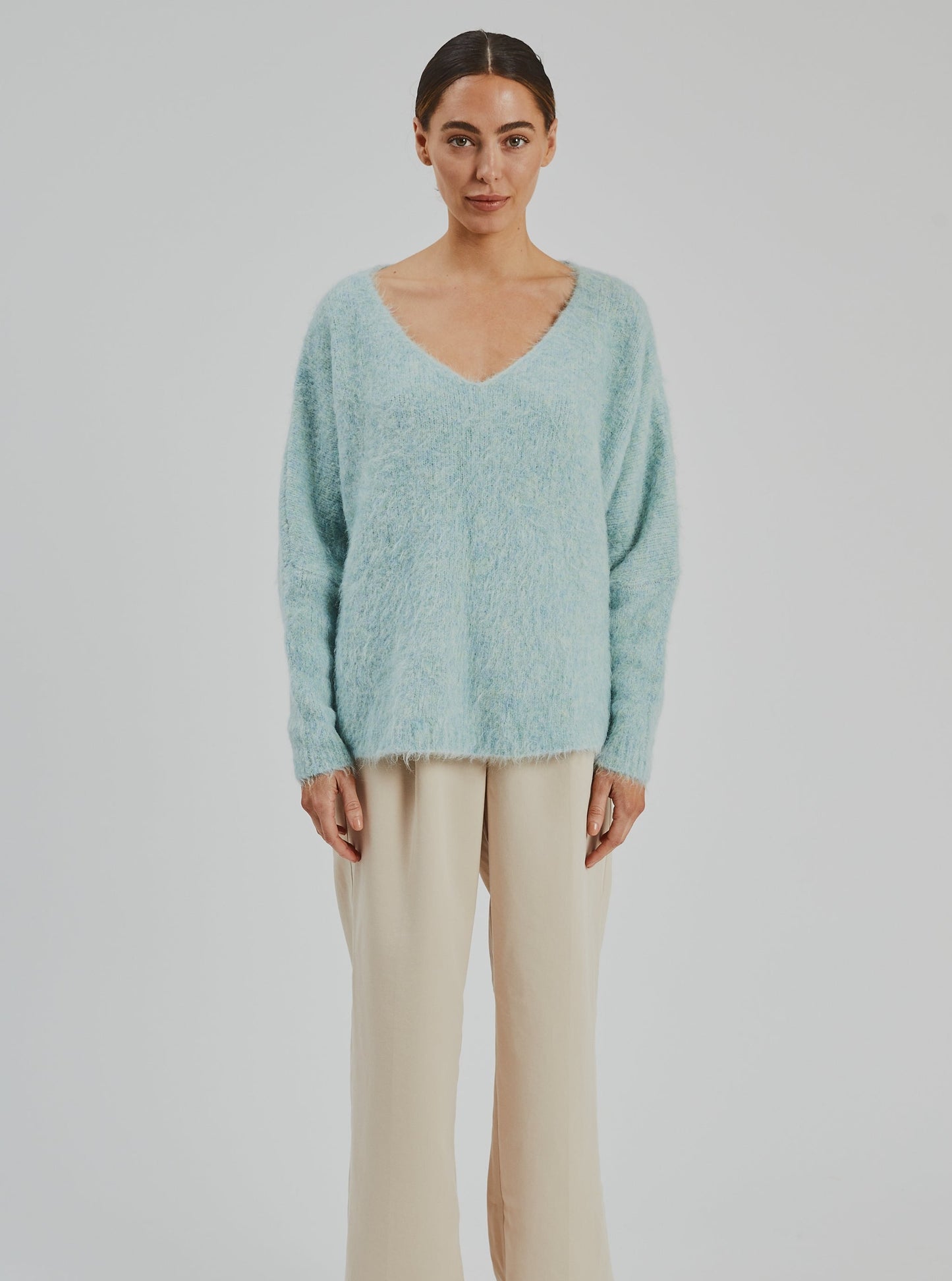 Elora Alpaca Knit Cyan