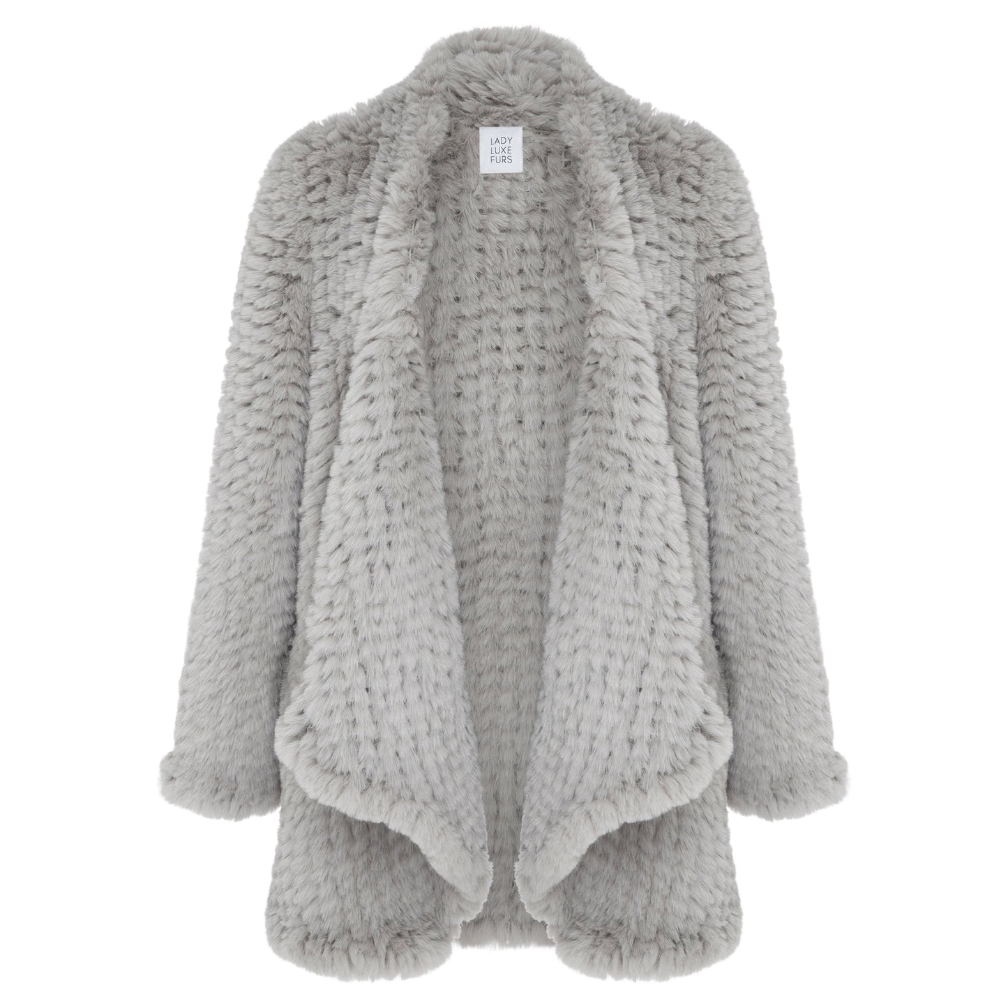 Faux Fur Wrap jacket Silver grey