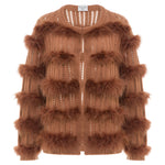 Load image into Gallery viewer, Eva Feather Cardigan Henna Brown (SAMPLE)