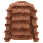 Load image into Gallery viewer, Eva Feather Cardigan Henna Brown (SAMPLE)
