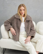 Load image into Gallery viewer, Kira Wool Teddy Jacket  Mushroom
