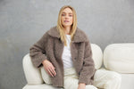 Load image into Gallery viewer, Kira Wool Teddy Jacket  Mushroom
