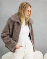 Load image into Gallery viewer, Kira Wool Teddy Jacket  Mushroom
